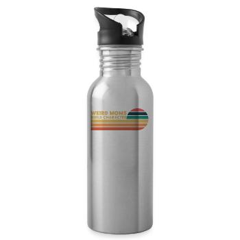 Weird Moms Build Character - Water bottle with straw - silver - Right