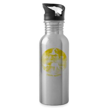 Cancer Witch Yellow Sarcoma Awareness - Water bottle with straw - silver - Right