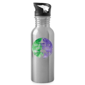 Cancer Sorcière Vert Violet Anal Cancer - Gourde avec paille intégrée - argent clair - Droite