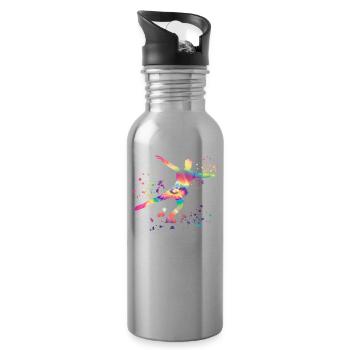 Eiskunstläufer Schlittschuhlaufen Eiskunstlauf - Trinkflasche mit integriertem Trinkhalm - Lightsilver - Rechts