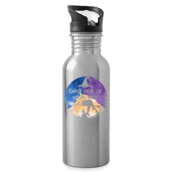 Krebs Hexe Ringelblume Blasenkrebs - Trinkflasche mit integriertem Trinkhalm - Lightsilver - Rechts