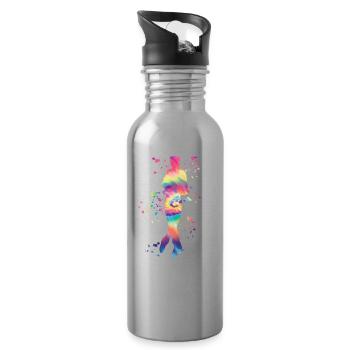 Eiskunstläufer Schlittschuhlaufen Eiskunstlauf - Trinkflasche mit integriertem Trinkhalm - Lightsilver - Rechts