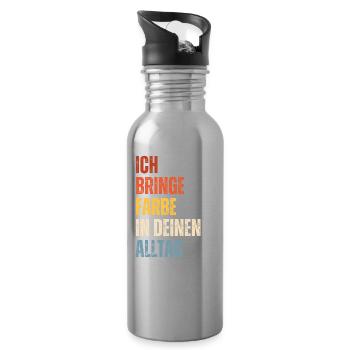 I Bring Paint Painter Dad Varnisher - Water bottle with straw - silver - Right