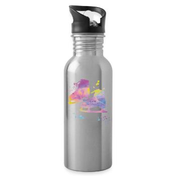 Figure Skater Ice Skating Figure Skating - Water bottle with straw - silver - Right
