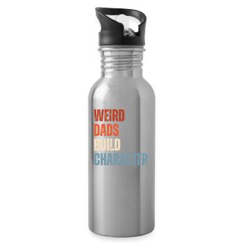 Seltsame Väter Bilden Charakter Lustig Vater - Trinkflasche mit integriertem Trinkhalm - Lightsilver - Rechts