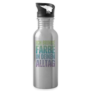 I Bring Paint Painter Dad Varnisher - Water bottle with straw - silver - Right