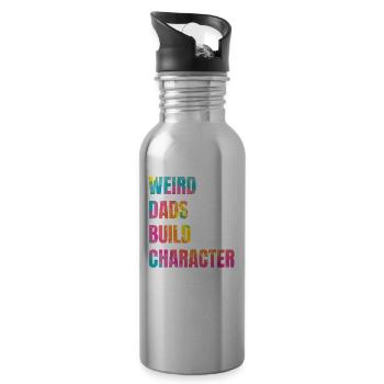 Weird Dads Make Up Character Funny Dad - Water bottle with straw - silver - Right