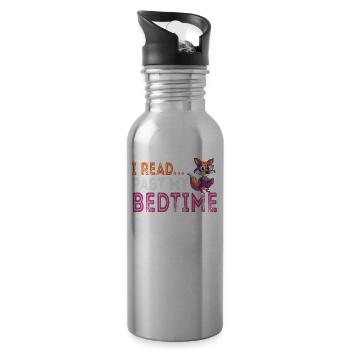 I read after bedtime Lesefuchs - Water bottle with straw - silver - Right