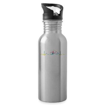 Gymnast With Band Rhythmic Gymnastics - Water bottle with straw - silver - Right