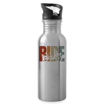 Cycling Cargo Bike - Water bottle with straw - silver - Right