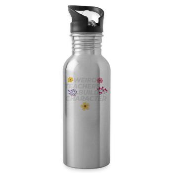 Weird Teachers Funny School Teachers - Water bottle with straw - silver - Right
