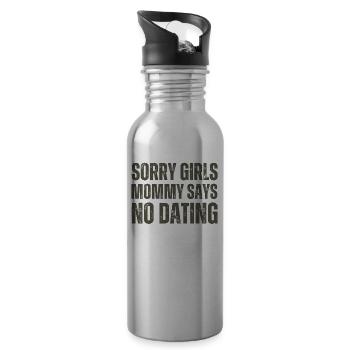 Tut Mir Leid Mädchen Mutti Sagt Kein Dating - Trinkflasche mit integriertem Trinkhalm - Lightsilver - Rechts