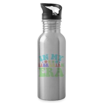 "In my Librarian Era!" Bibliothekar - Trinkflasche mit integriertem Trinkhalm - Lightsilver - Rechts
