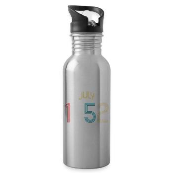 Juillet 1952 - Cadeau du 70e anniversaire. Génial. - Gourde avec paille intégrée - argent clair - Droite