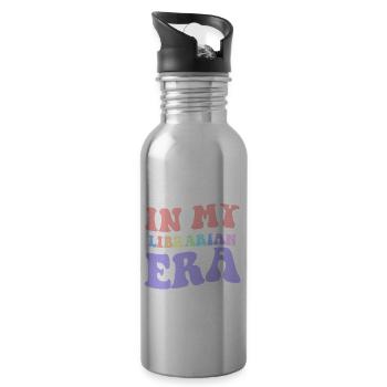 "In my Librarian Era!" Bibliothekar - Trinkflasche mit integriertem Trinkhalm - Lightsilver - Rechts