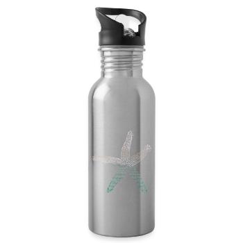 étoile de mer - Gourde avec paille intégrée - argent clair - Droite