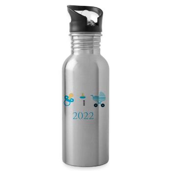 Baby 2022 Birth Family - Water bottle with straw - silver - Right