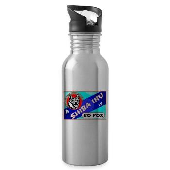 Shiba Inu Japan Pop - Trinkflasche mit integriertem Trinkhalm - Lightsilver - Rechts