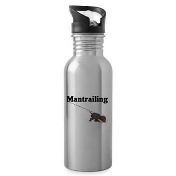 Mantrailing1 3 - Water bottle with straw - silver - Right