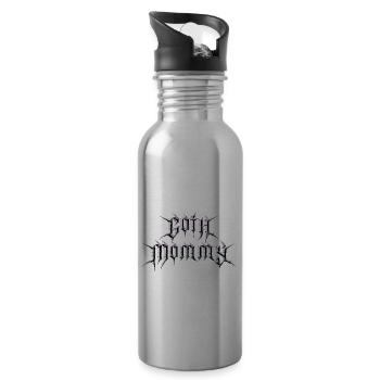 Goth Baddie! Goth Girl Gothic Aesthetic - Water bottle with straw - silver - Right