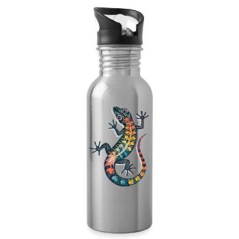 GECKO - Trinkflasche mit integriertem Trinkhalm - Lightsilver - Rechts