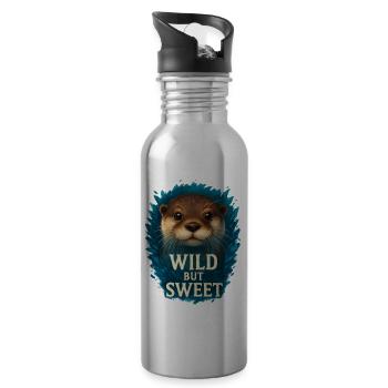 Wild but Sweet – Cool Otter - Water bottle with straw - silver - Right