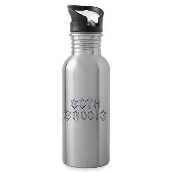 Goth Baddie! Goth Girl Gothic Aesthetic - Water bottle with straw - silver - Right