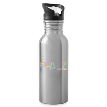 Pfalz Palz Pfälzer Dialekt Pfälzisch Schorle - Trinkflasche mit integriertem Trinkhalm - Lightsilver - Rechts