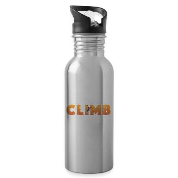 Bouldern Klettern Sportarten Turnhalle Wand - Trinkflasche mit integriertem Trinkhalm - Lightsilver - Rechts