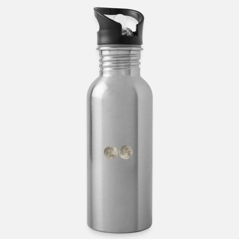 Moon - Water bottle with straw - silver