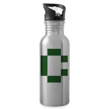 Logo - Pixel - Trinkflasche mit integriertem Trinkhalm - Lightsilver - Rechts