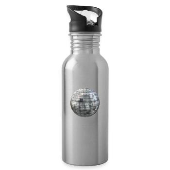 Silberne Diskokugel - Trinkflasche mit integriertem Trinkhalm - Lightsilver - Rechts