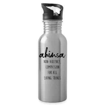 Ahimsa - Water bottle with straw - silver - Right
