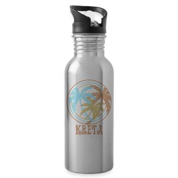 Kreta - Trinkflasche mit integriertem Trinkhalm - Lightsilver - Rechts