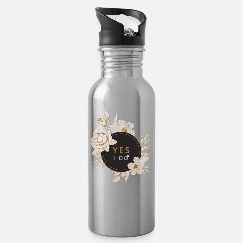 YES I DO #2 - Water bottle with straw - silver