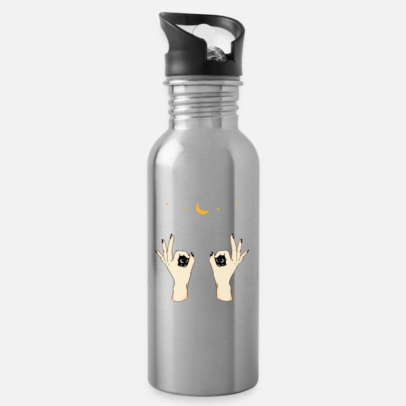 Weird Hands - Water bottle with straw - silver