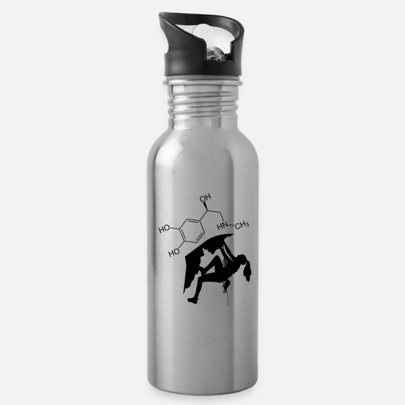 Adrenalin klettern - Trinkflasche mit integriertem Trinkhalm - Lightsilver