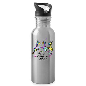 Junggesellinen Weiberabend - Trinkflasche mit integriertem Trinkhalm - Lightsilver - Rechts