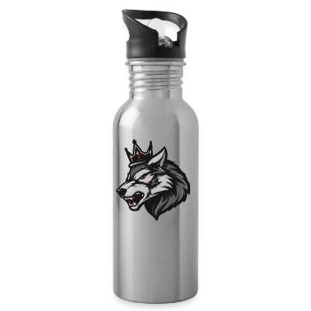 Wolf Krone - Trinkflasche mit integriertem Trinkhalm - Lightsilver - Rechts