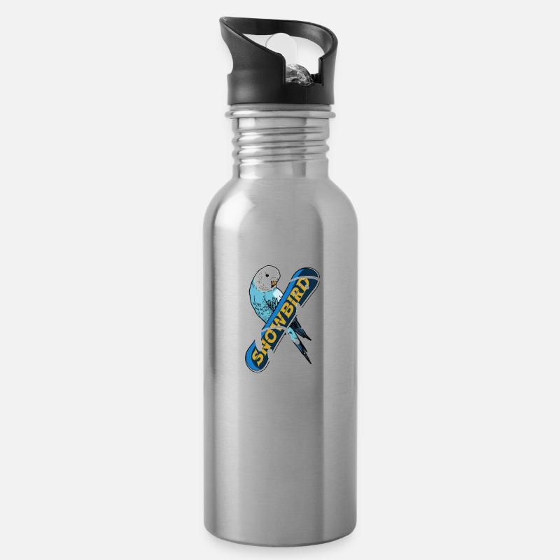 SNOWBIRD (snowboard, ski, surf) - Gourde avec paille intégrée - argent clair