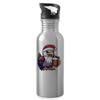 Aigle Bière de Noël Drôle - Gourde avec paille intégrée - argent clair - Droite
