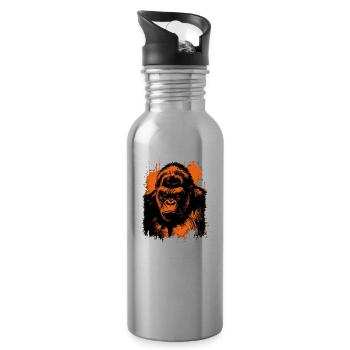 Gorilla - Trinkflasche mit integriertem Trinkhalm - Lightsilver - Rechts