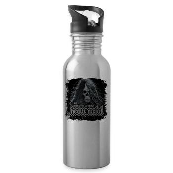 Die Situation erfordert Heavy Metal - Trinkflasche mit integriertem Trinkhalm - Lightsilver - Rechts