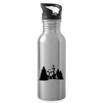 Chamois - Water bottle with straw - silver - Right