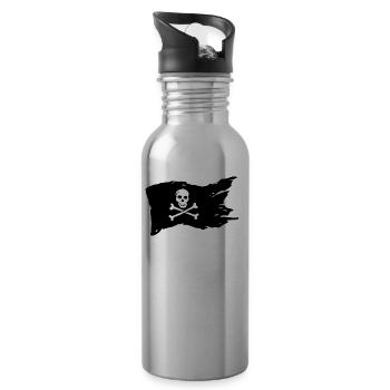 jolly Roger - Water bottle with straw - silver - Right