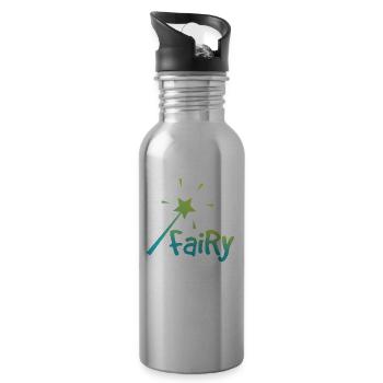 Fairy with a wand - Feen mit einem Zauberstab - Trinkflasche mit integriertem Trinkhalm - Lightsilver - Rechts
