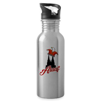 Alaaf Köln Kölsch Karneval Kölner Dom - Trinkflasche mit integriertem Trinkhalm - Lightsilver - Rechts