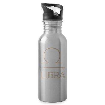 LIBRA ZODIAC SIGN - Trinkflasche mit integriertem Trinkhalm - Lightsilver - Rechts