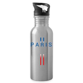 Paris - Gourde avec paille intégrée - argent clair - Droite