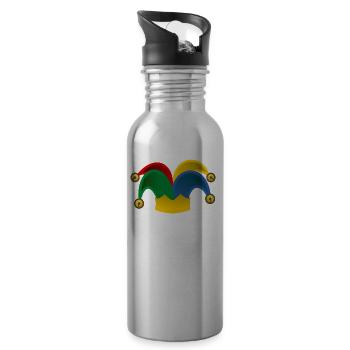 Narrenmütze - Trinkflasche mit integriertem Trinkhalm - Lightsilver - Rechts